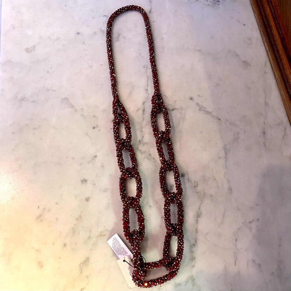 Chico’s 16”‎ Burgundy Beaded Chain necklace